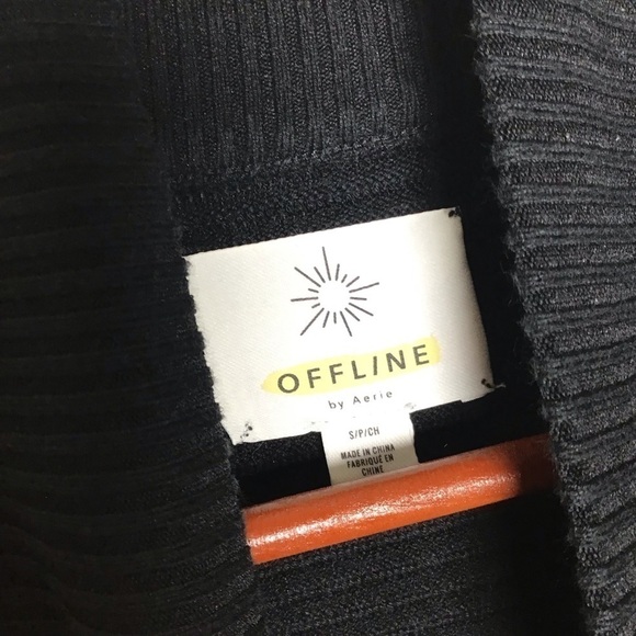Aerie Offline Oversized Black Ribbed Pullover Size Small. - Picture 7 of 9